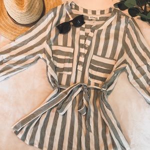 Long Sleeve Striped Blouse